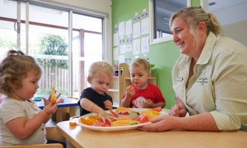 Toddlers having snack at school - Okinja ELC