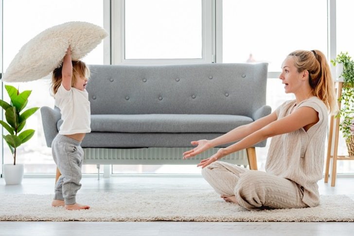 toddler games - mother playing with son
