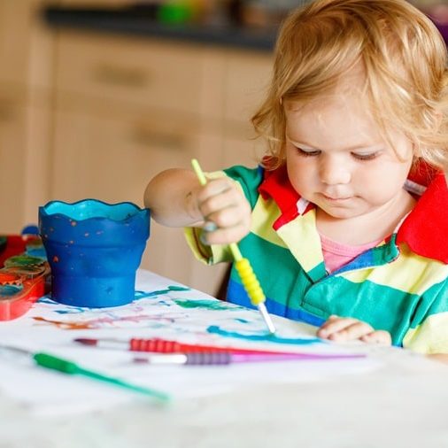 Toddler arts and crafts – little boy painting Toddler arts and crafts - little boy painting