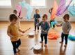 Toddlers developing motor skills and brain connections through music and movement activities at Sunshine Coast early learning centre