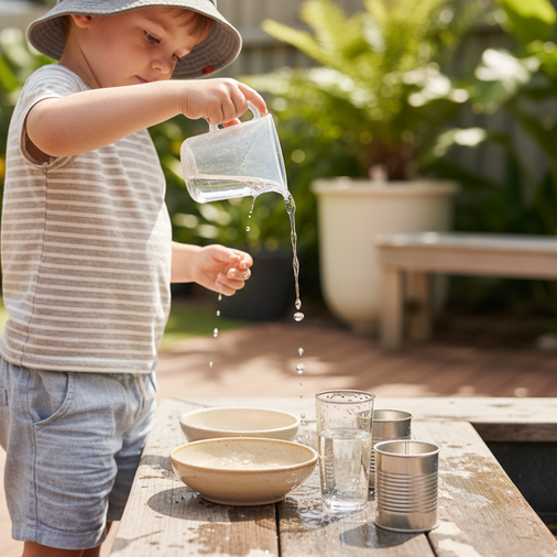 img_001_feature_image A preschool child explores volume and water flow through play at an outdoor water table at an early learning centre on the Sunshine Coast.